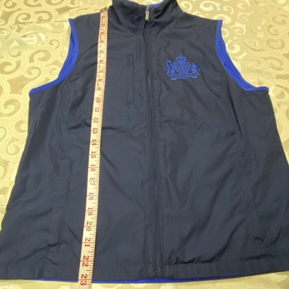 Ralph Lauren Women’s Sz M Crest Full Zip Reversible Golf Vest 6 Zip Pockets - Picture 7 of 14